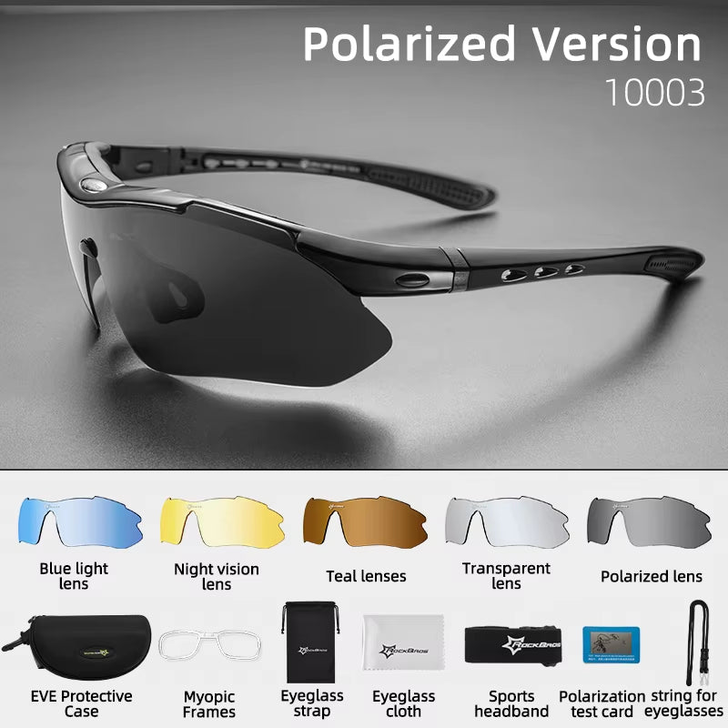 Polarized Sports Glasses Men Sunglasses Road Cycling Glasses Mountain Bike Glasses Goggles Eyewear 5 Lens MTB Glasses