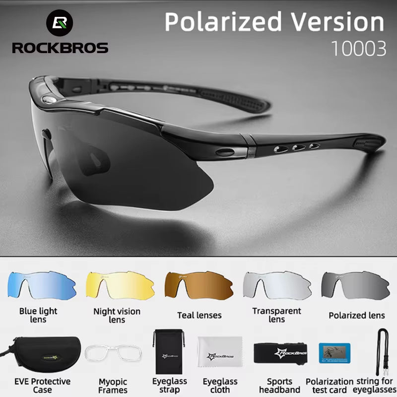 Polarized Sports Glasses Men Sunglasses Road Cycling Glasses Mountain Bike Glasses Goggles Eyewear 5 Lens MTB Glasses