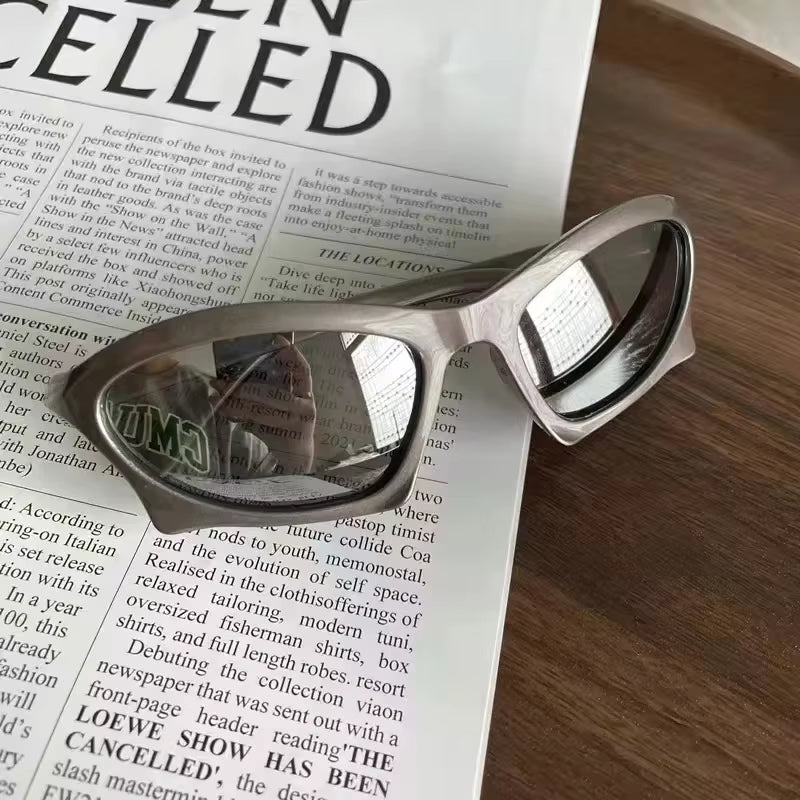 Retro Sports Sunglasses Geometric Trend Steampunk Glasses Sports Vintage Punk Shade Sunglasses UV400 Women Men Eyewear