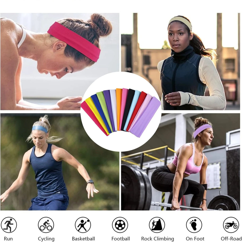 Women Yoga Elastic Turban Hair Band Headband Sports Headbands Headwrap Lace Elastic Sports Headband Unisex Sport Sweat Sweatband