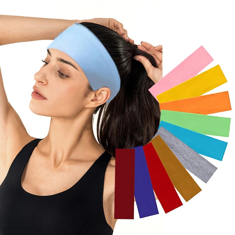 Women Yoga Elastic Turban Hair Band Headband Sports Headbands Headwrap Lace Elastic Sports Headband Unisex Sport Sweat Sweatband