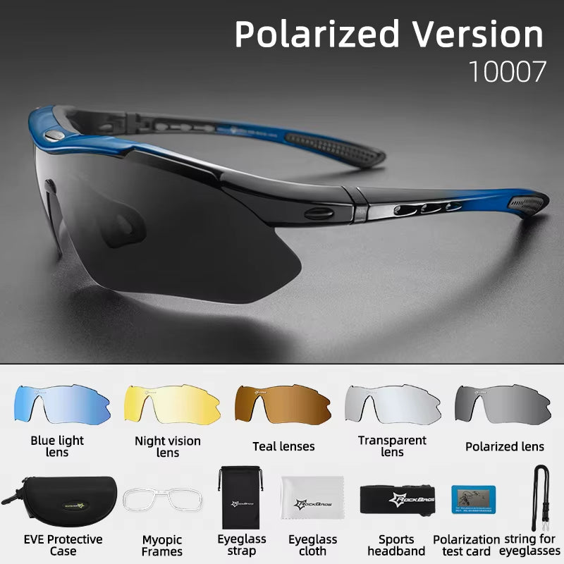 Polarized Sports Glasses Men Sunglasses Road Cycling Glasses Mountain Bike Glasses Goggles Eyewear 5 Lens MTB Glasses