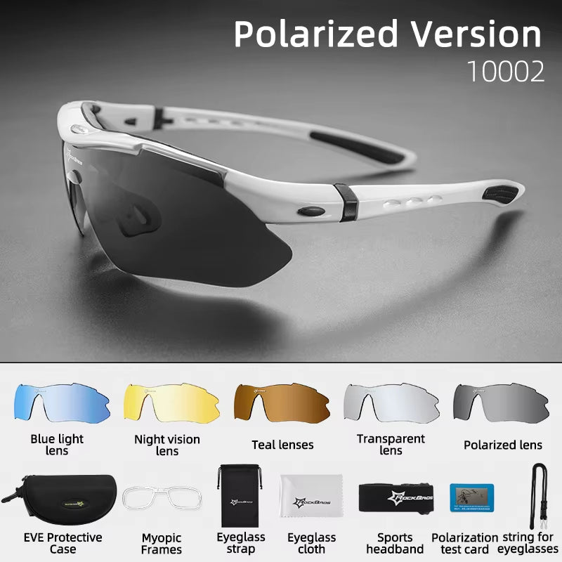 Polarized Sports Glasses Men Sunglasses Road Cycling Glasses Mountain Bike Glasses Goggles Eyewear 5 Lens MTB Glasses
