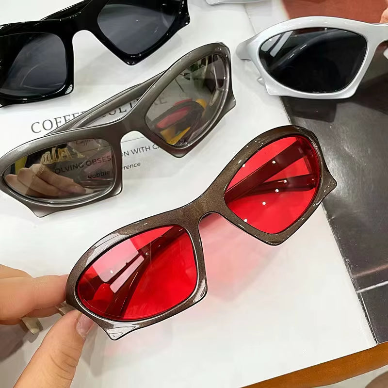 Retro Sports Sunglasses Geometric Trend Steampunk Glasses Sports Vintage Punk Shade Sunglasses UV400 Women Men Eyewear